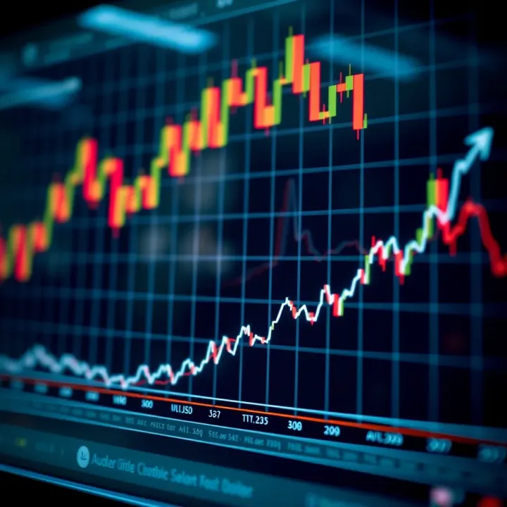 AUD/USD Exchange Rate Trends Influenced by Economic Indicators Graph depicting fluctuations in Australian dollar against US dollar influenced by economic data and central bank decisions