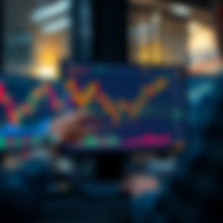 Graphical interface displaying automated trading algorithms analyzing market data