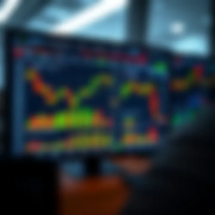 Visual of a trading platform interface showing binary options charts and fee details