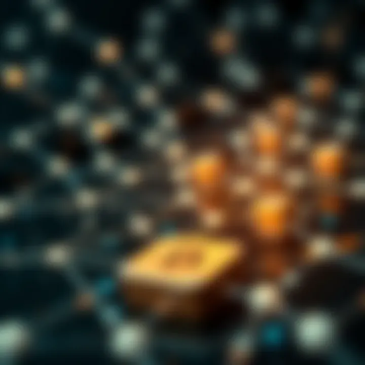 Innovations and Advancements in Blockchain Technology Abstract illustration of blockchain technology with connected nodes and data streams