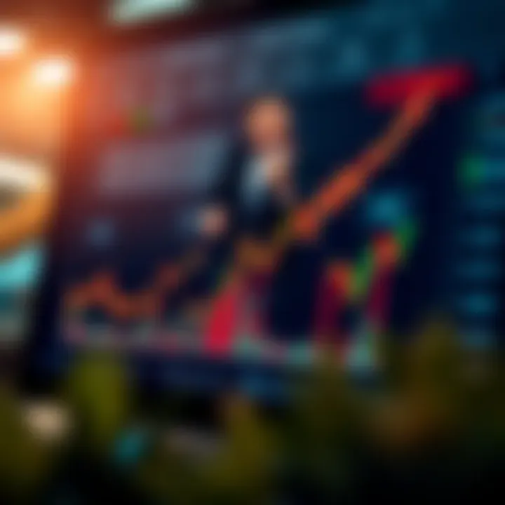 Chart displaying trading competition progress with rising financial indicators