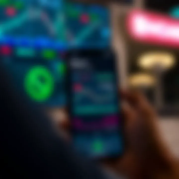 Engaging in Forex Trading Discussions on WhatsApp Groups Mobile phone screen showing a Forex trading chat with market graphs and signal alerts