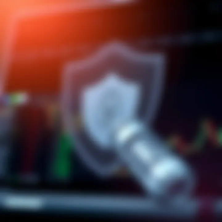 Security shield symbol representing online trading safety and protection