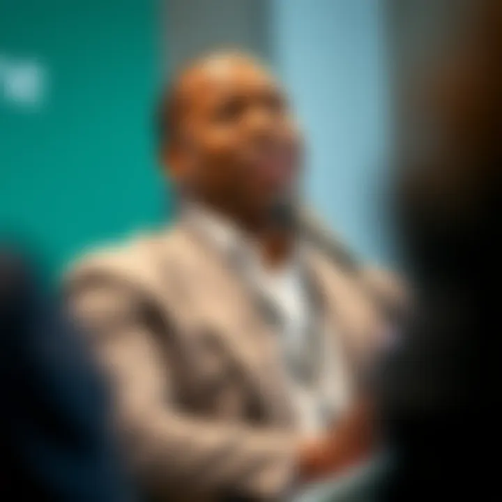Jabulani Cashflow Ngcobo Speaking at a Business Conference Portrait of Jabulani Cashflow Ngcobo delivering a speech at a business conference
