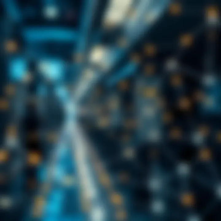 Graphic representation of the Solana blockchain network highlighting technological connections and transactions