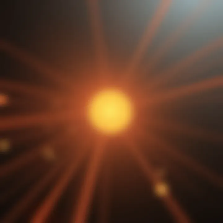 Diagram illustrating light rays traveling straight through core with sharp boundary reflections inside an optical fiber
