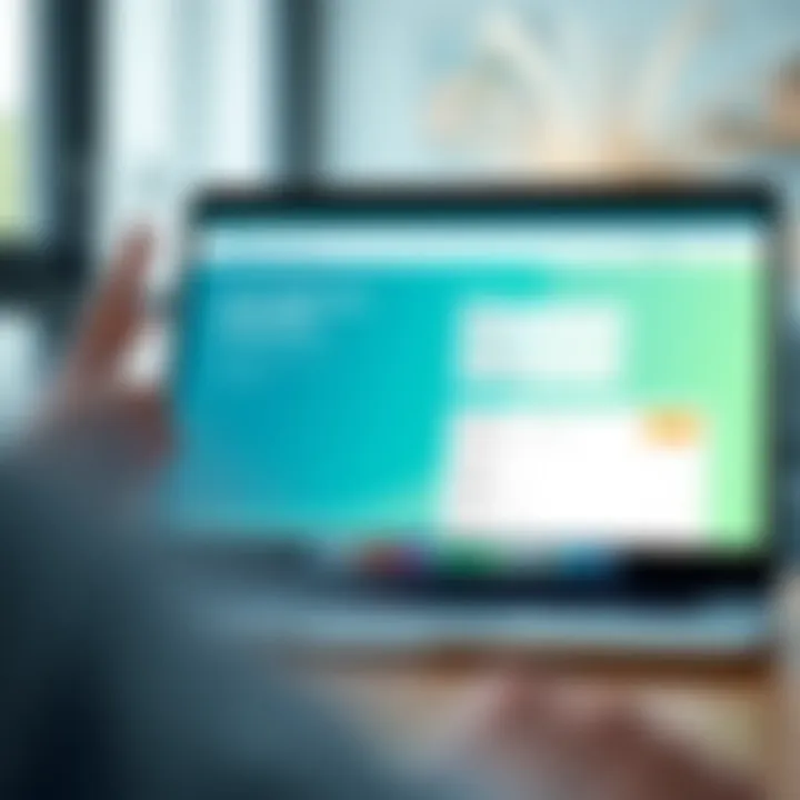 Illustration of a digital loan application interface on a laptop screen highlighting key eligibility criteria