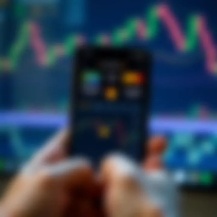 Smartphone displaying a user-friendly interface of an online trading application with South African stock market data