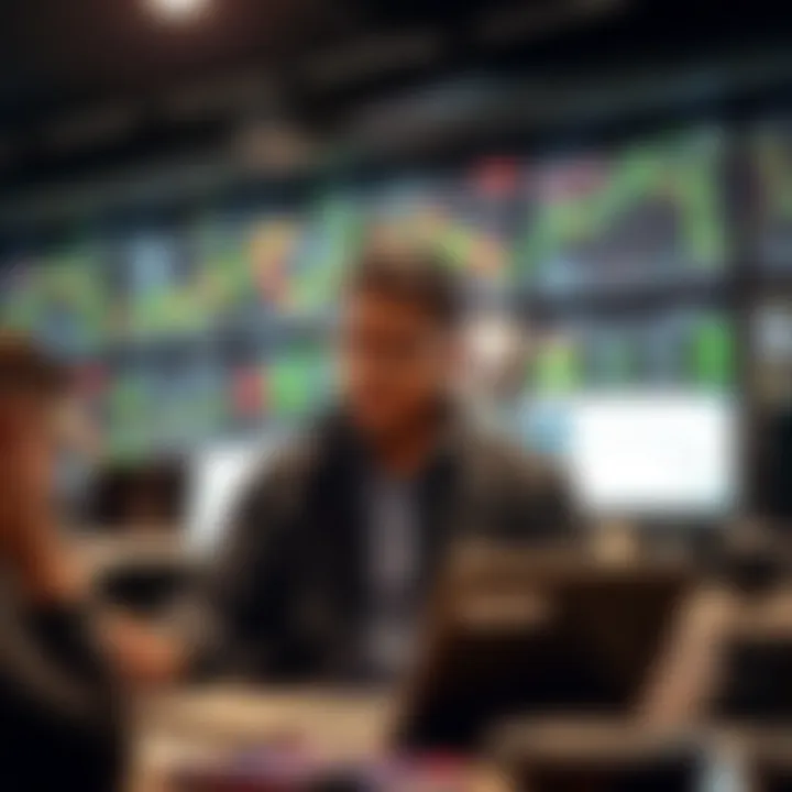 Illustration of a trader practicing with virtual funds on Quotex platform to develop trading strategies