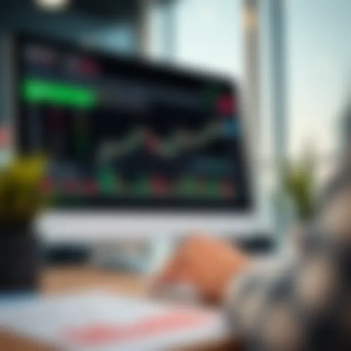 User interface of Quotex trading platform showing various financial charts and trading options