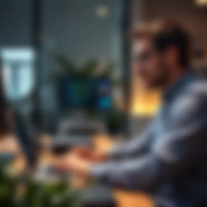 Riccardo Spagni working on cryptocurrency code on a laptop in a modern workspace