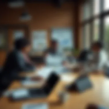 Strategic Collaboration Enhancing Business Growth in South Africa South African business team collaborating around a table with charts and laptops, symbolizing growth and strategic planning