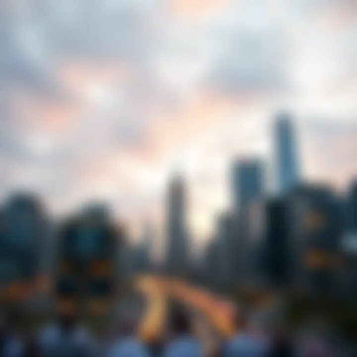 City skyline representing global business and philanthropic impact