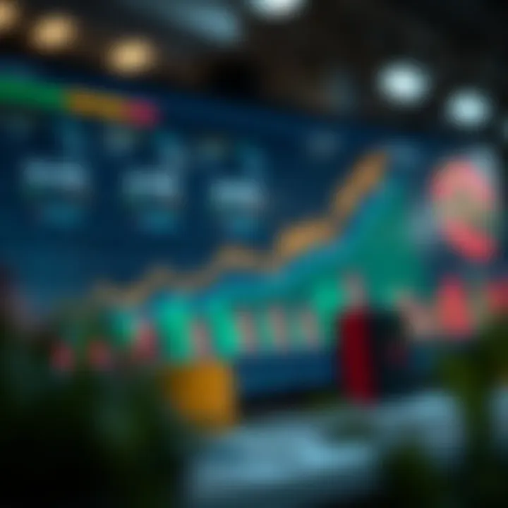 Financial graph showing investment growth and portfolio diversification