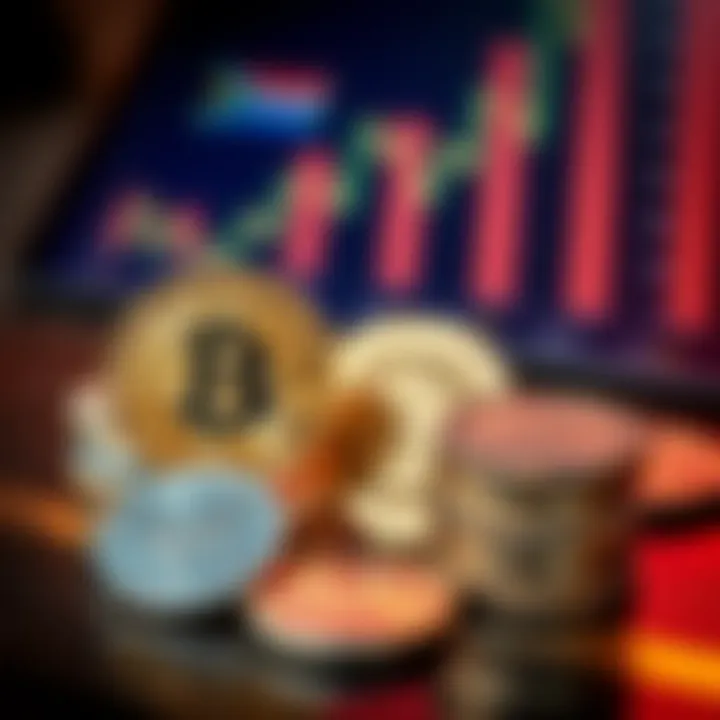 Digital cryptocurrency symbols and South African Rand coins illustrating modern and local payment alternatives