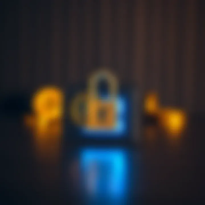 Illustration of a digital wallet with locked assets symbolizing secure holding of cryptocurrencies