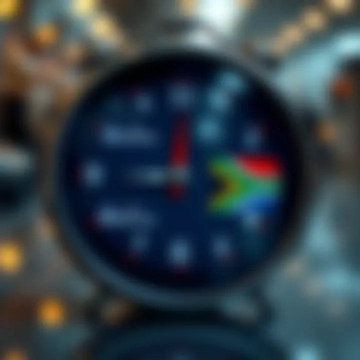 World clock displaying London and South Africa forex session overlap times