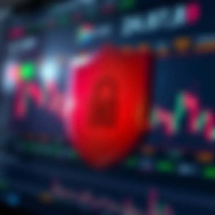 Graphic illustrating secure online transactions with locked shield symbolizing safety on trading platform