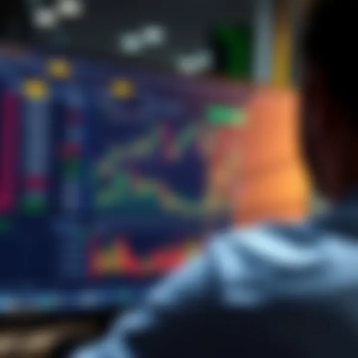 Digital screen displaying Pocket Option trading dashboard with various currency pairs and charts