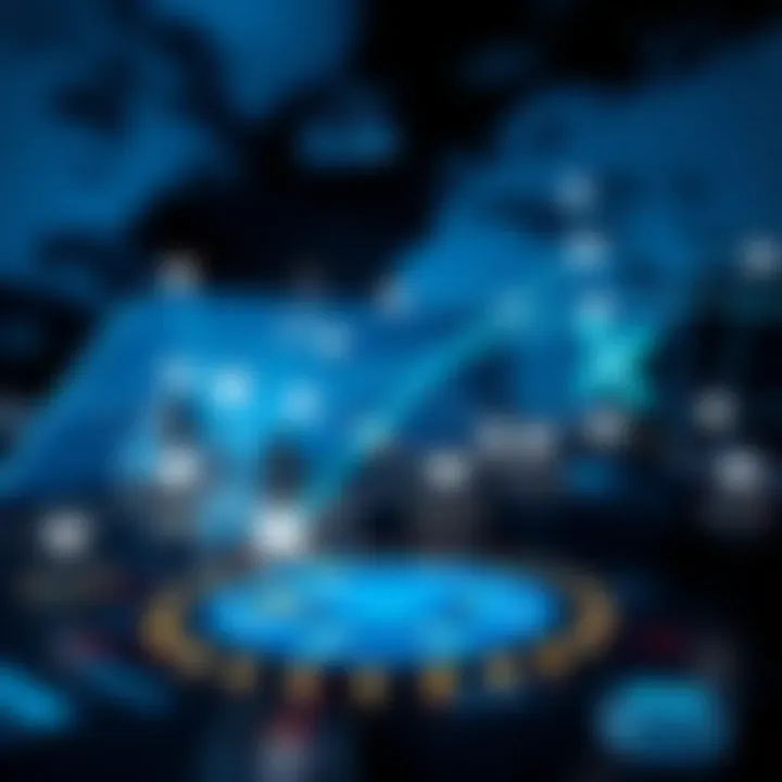 Digital representation of Ripple cryptocurrency connected to global financial networks