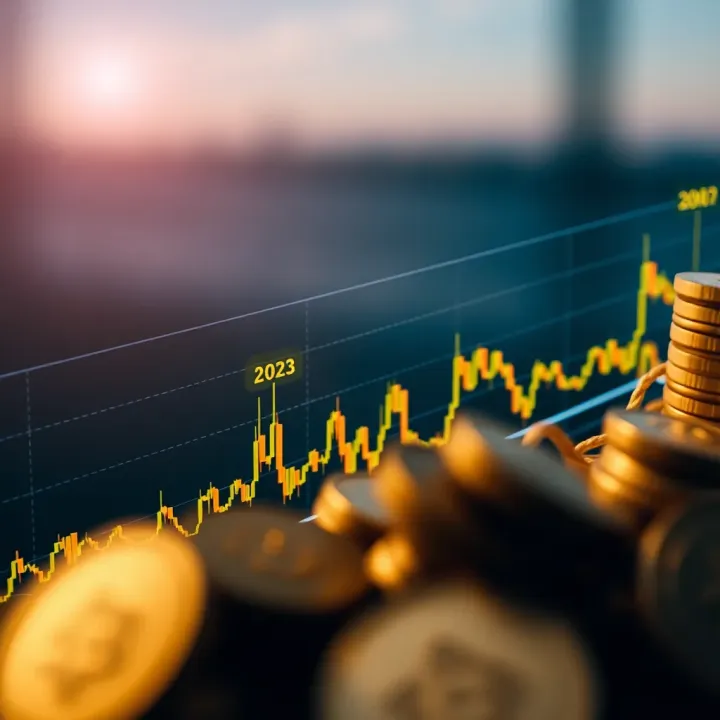 Graph showing Binance Coin price fluctuations over time with market trend indicators