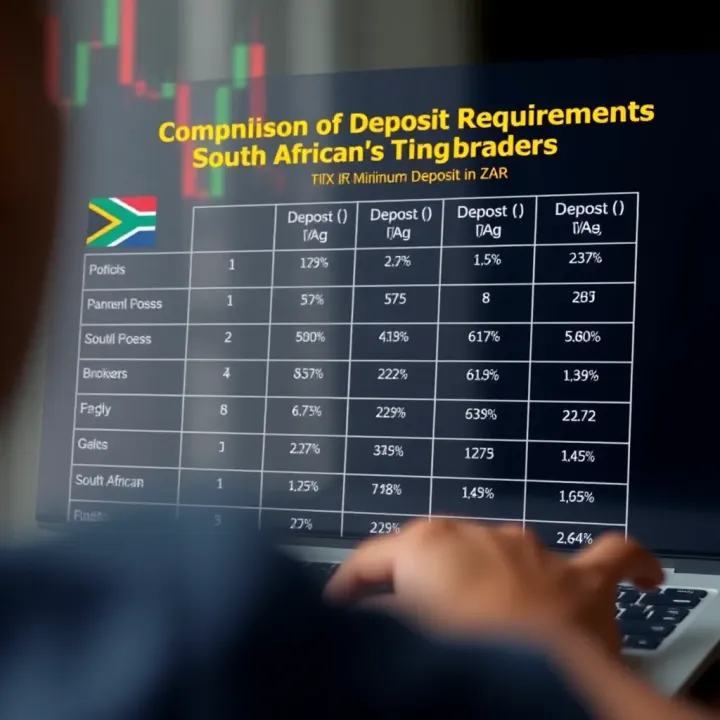 Comparison chart of deposit policies among brokers serving South African traders