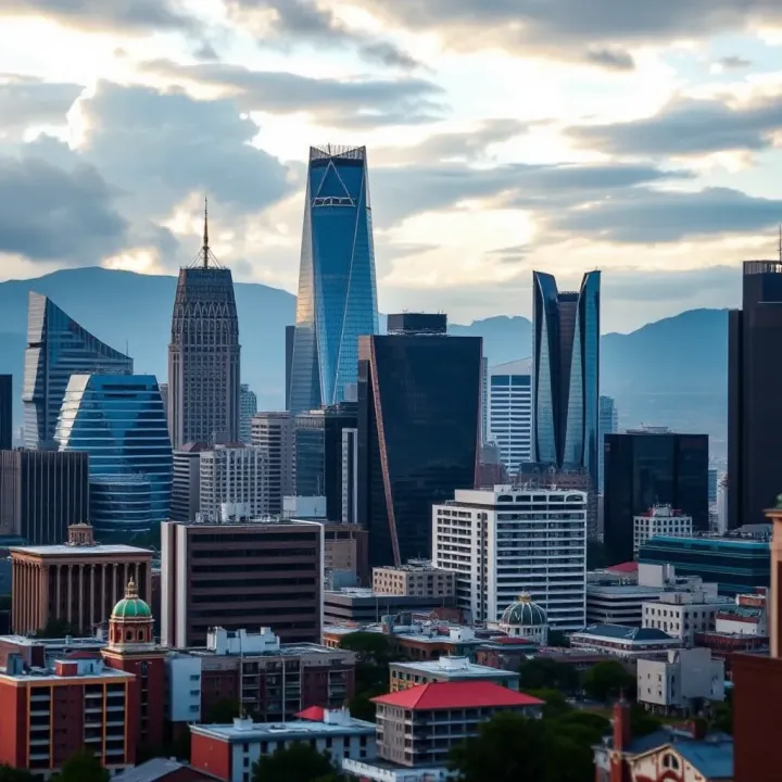 South African financial district skyline representing investment opportunities