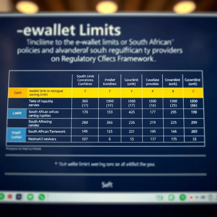 Chart showing comparison of eWallet limit policies among different South African providers and regulatory framework