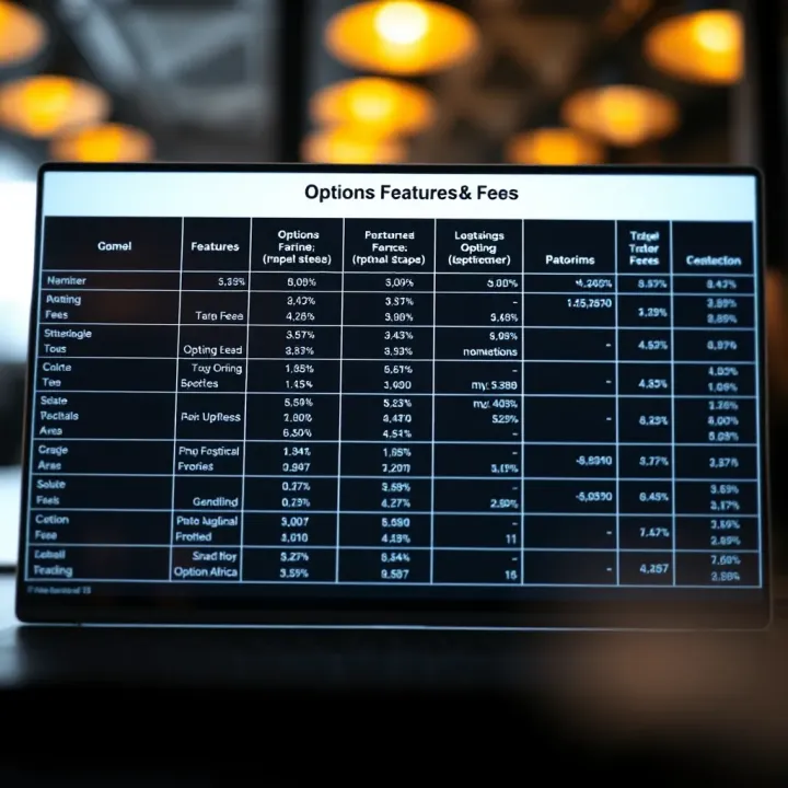 Comparison of Key Features and Fees of South African Options Trading Platforms Comparison chart highlighting fees and features of various South African options trading platforms