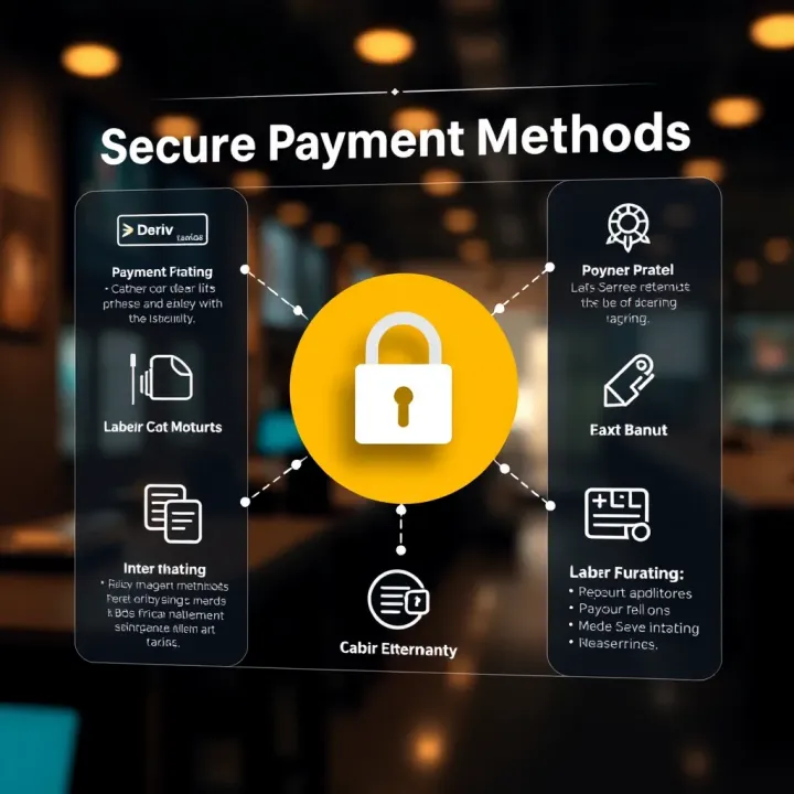 Diagram showing secure payment methods available for South African traders on Deriv platform