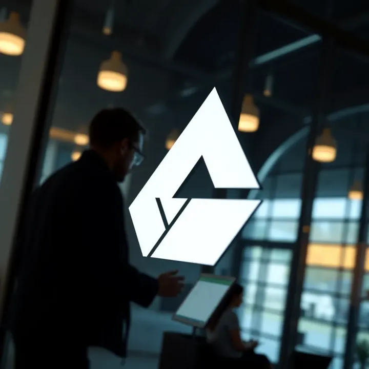 Deriv logo showcasing sleek geometric shapes and modern typography