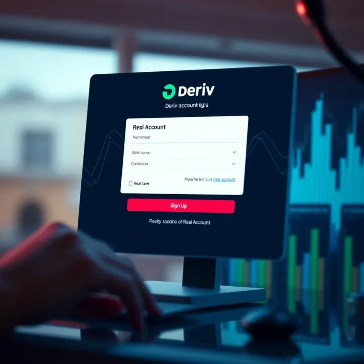 Screenshot of the Deriv real account registration page showing the signup form