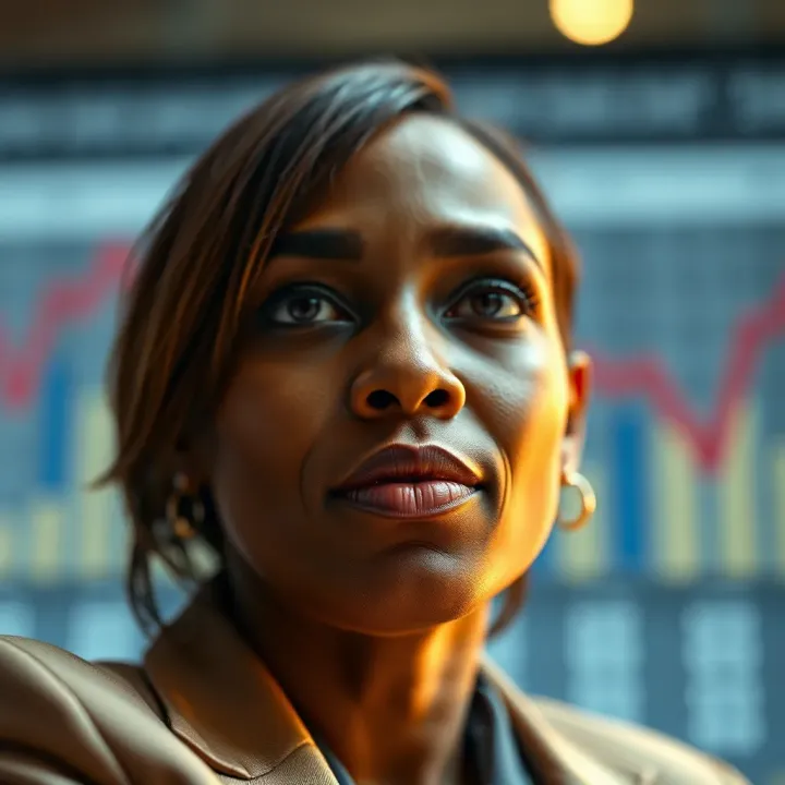 Diversified Portfolio Balancing Risk in South African Market Illustration of diversified investment portfolio balancing risk in a South African financial context