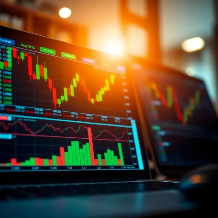 Visual representation of risk management techniques in trading with charts and indicators