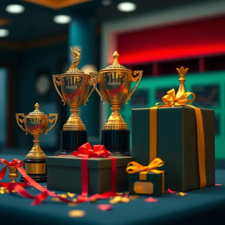 Overview of Rewards in Eightcap Trading Challenges Prizes and rewards associated with trading contests highlighting trophies and gift boxes