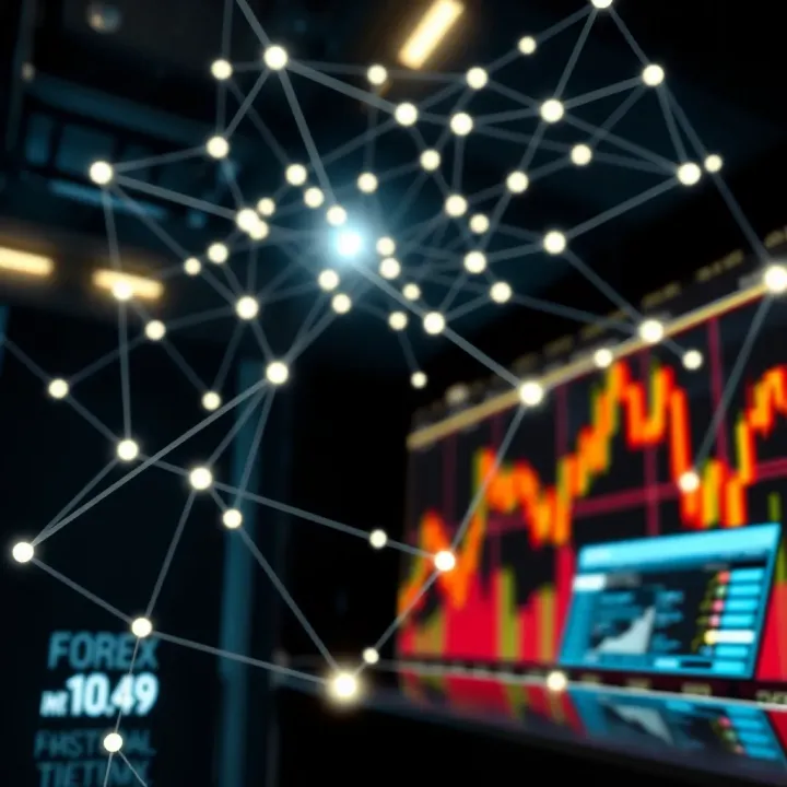 Collaborative Partnership Network for Forex Trading Illustration showing a diverse partnership network connected by digital lines symbolizing collaboration in forex trading