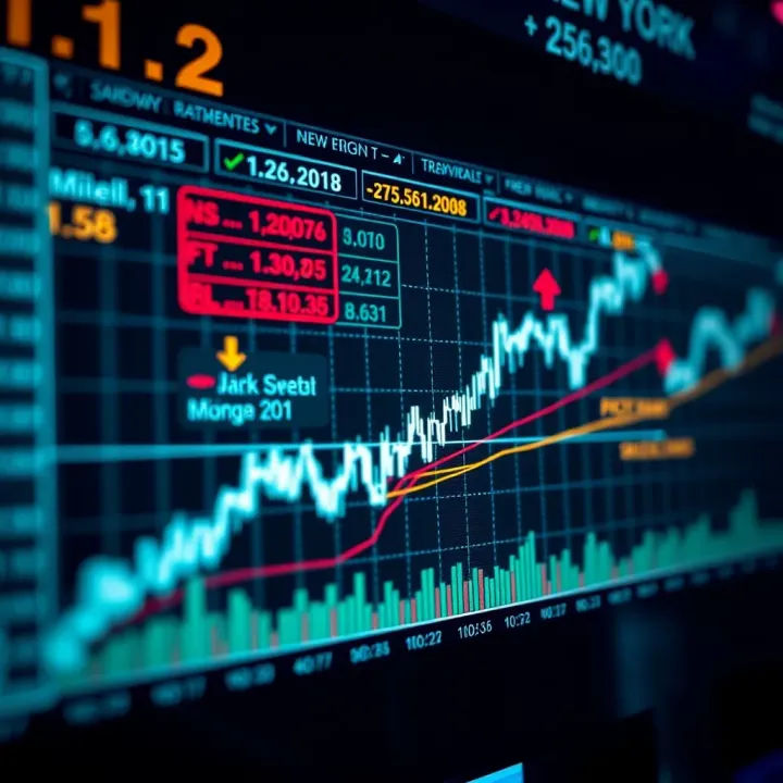 Graph depicting forex market volatility during New York trading hours with economic event markers
