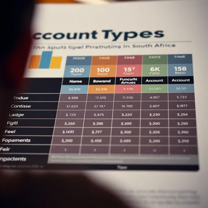 Comparison chart showing FXGM account types and fee structure tailored for South African users