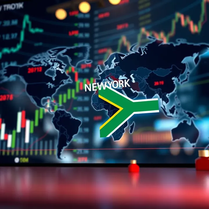 Overlap of Major Trading Sessions Featuring New York and South African Markets Visual representation of major global trading sessions overlap including New York and South African markets