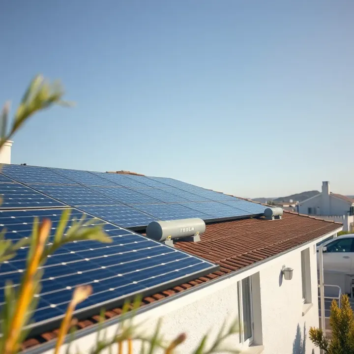 Tesla Solar Panels Powering Renewable Energy Solutions Innovative Tesla solar panels installed on a residential rooftop with clear skies