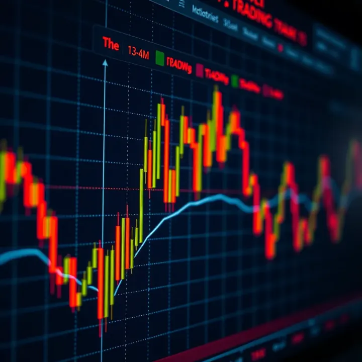 Graph displaying option trading strategies on a digital financial chart