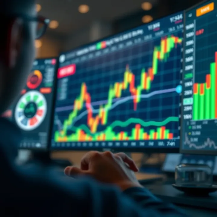 Conceptual illustration of risk management and market factors in option trading