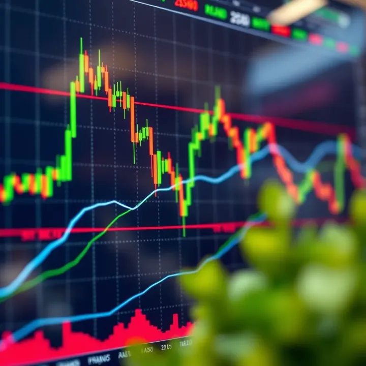 Graph showing currency pair trends with South African Rand on digital trading platform