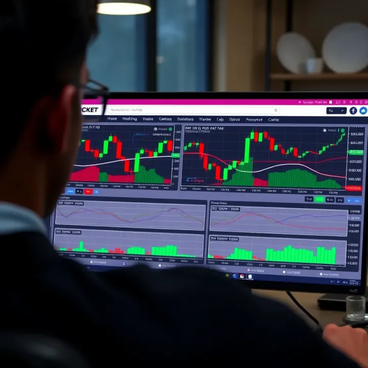 User interface displaying various trading instruments and market charts on Pocket Option platform