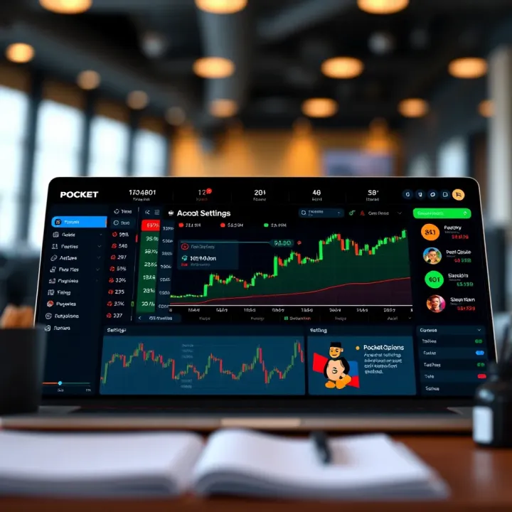 Dashboard overview showing trading features and account settings