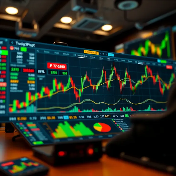 Graphical representation of diverse trading strategies and market trends