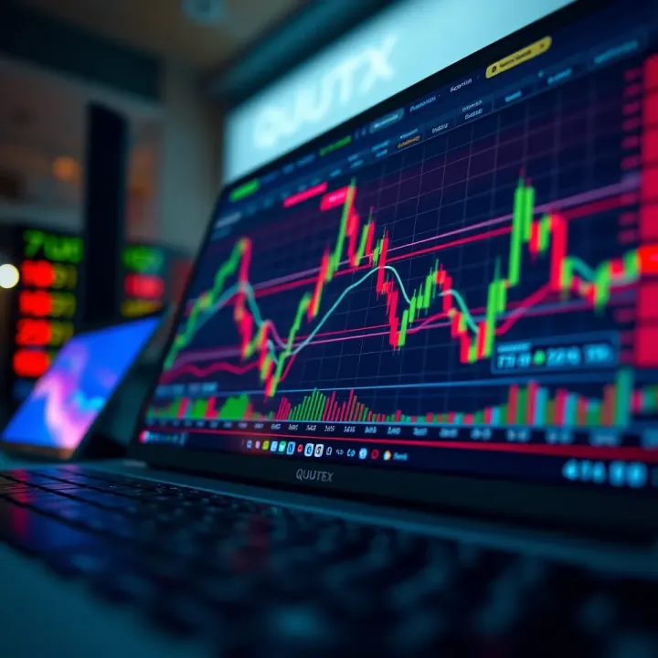Trading Instruments and Account Types on Quotex Graphical representation of diverse trading instruments and account types available on Quotex