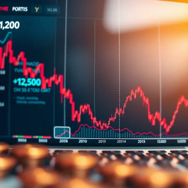 Graph showing upward and downward trends in Ripple cryptocurrency price over time