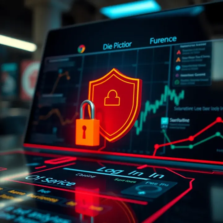 Conceptual graphic representing secure access to online services with shield and lock icons