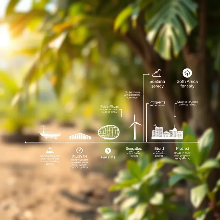 Illustration showing the growth of Solana ecosystem with various projects and its influence on the South African market